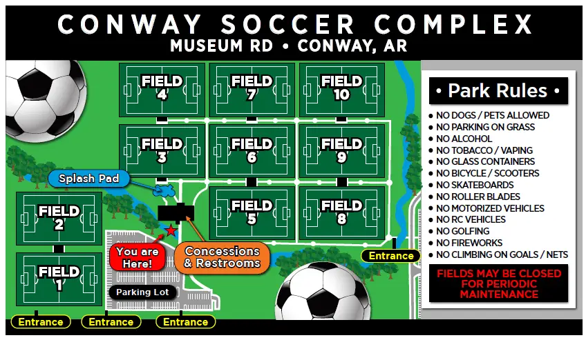 Conway Soccer Complex Field Numbers